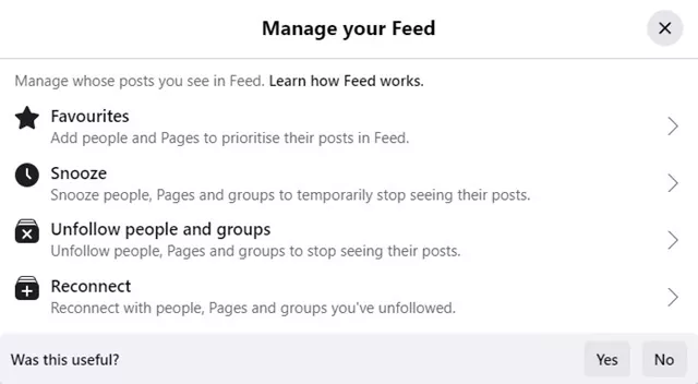 Manage your feed