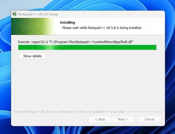 installer installs Notepadd++