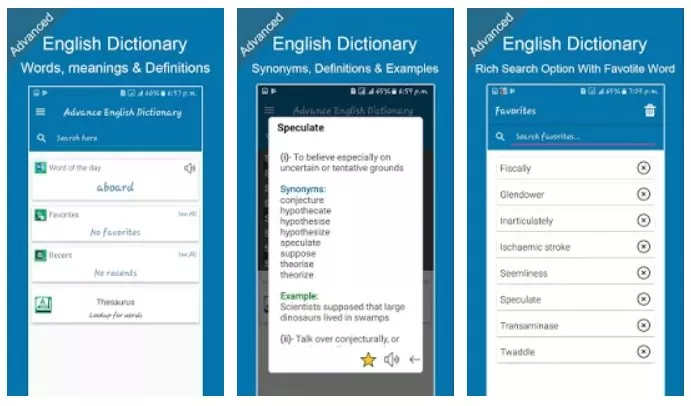 Advanced English Dictionary, Meanings & Definition By S A Technologies
