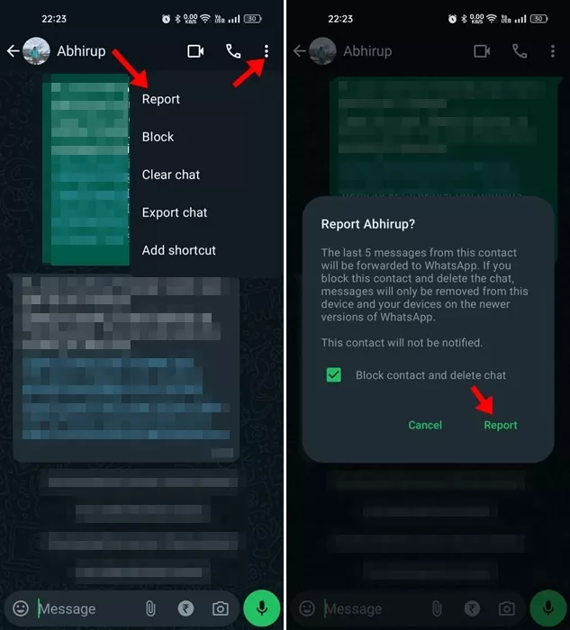 How to Report a Contact on WhatsApp?