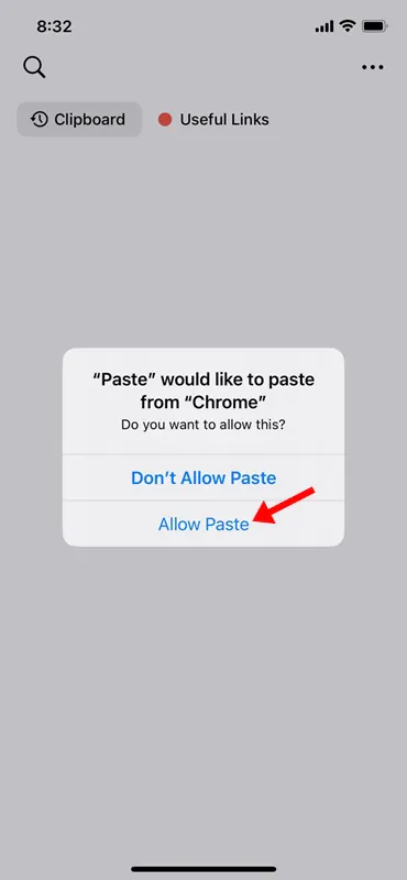 allow the Paste app