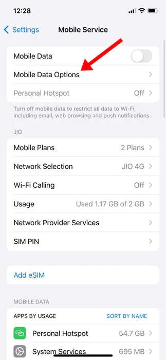 Mobile/Cellular Data Options