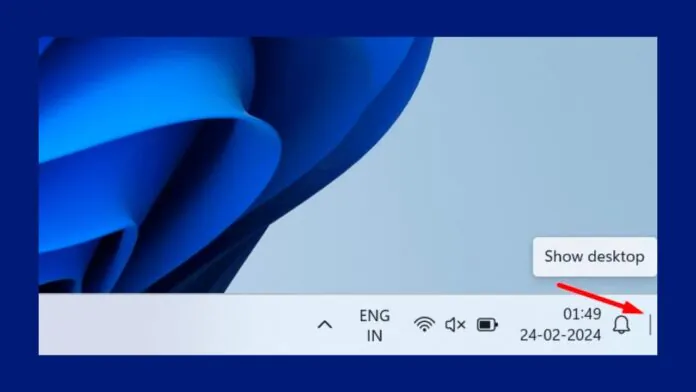How to Enable Show Desktop Button in Windows 11