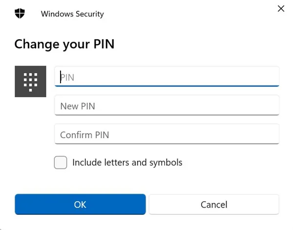 change your pin