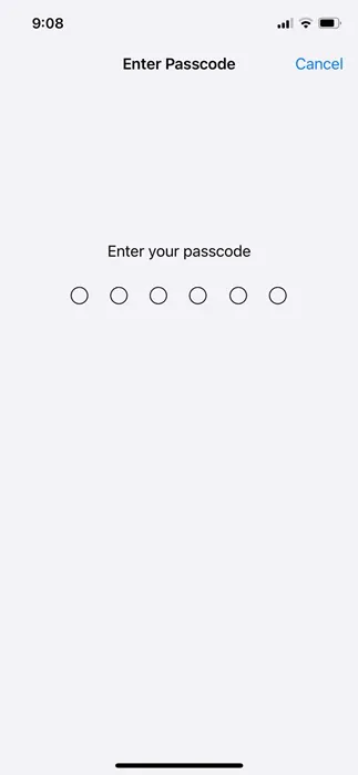 enter your current passcode