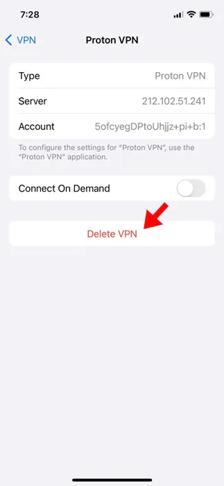 Delete VPN