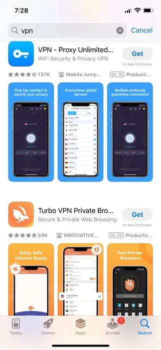 Try a different VPN App