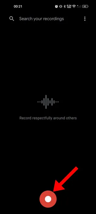 start speaking to the Google Recorder