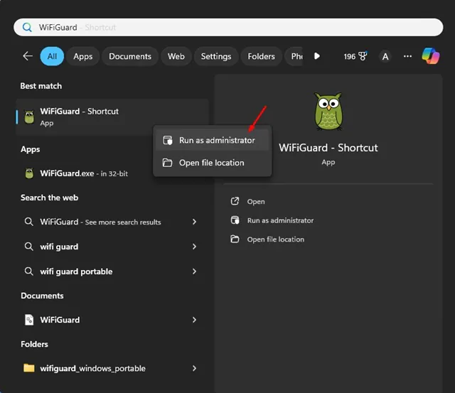 Launch an App as Admin from Windows Search