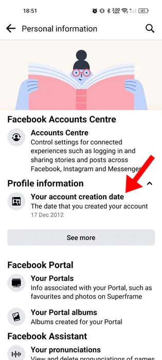 Your account creation date