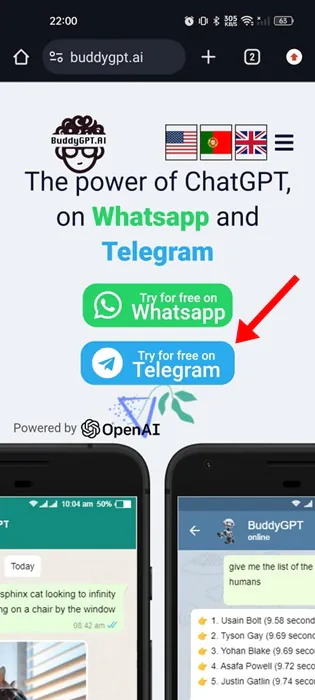 Try for free on Telegram