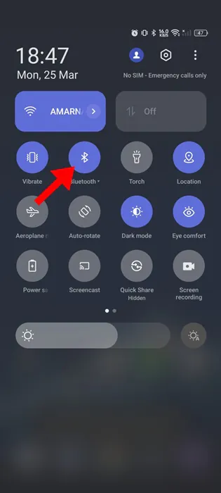 Toggle Off/On the Bluetooth on your Phone