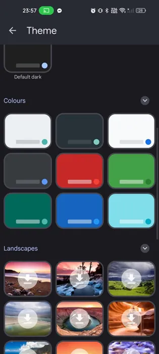 select a color theme