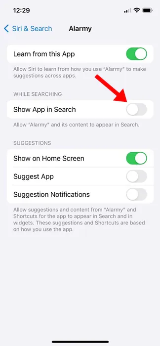 Show App in Search