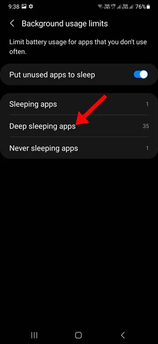 Deep Sleeping Apps