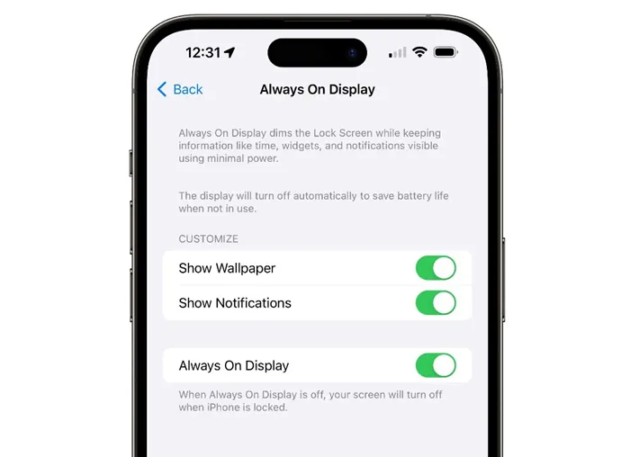 Customize the Always On Display on iPhone
